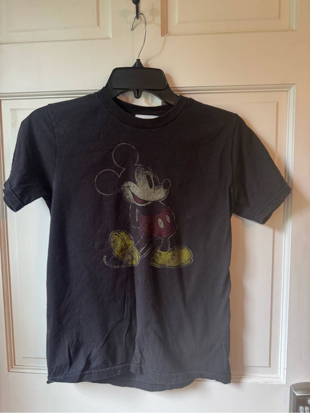 Disney Black Short Sleeve Tee with Vintage Mickey Graphic